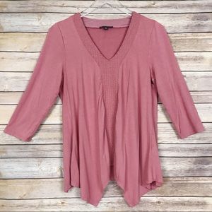 Adrianna Papell | Ruched Handkerchief Blouse M